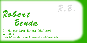 robert benda business card